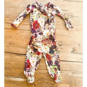 Posh Peanut Gracie Floral Outfit, Size 0-3M